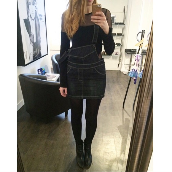 Denim Overall Skirt - Picture 1 of 6